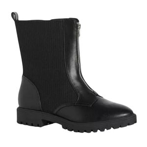 Samba Black Ribbed Ankle Zipper boot by Avenue Women's 6Wide Gothcore Witchey St